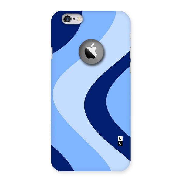 Blue Shade Curves Back Case for iPhone 6 Logo Cut
