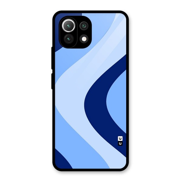 Blue Shade Curves Glass Back Case for Mi 11 Lite NE 5G