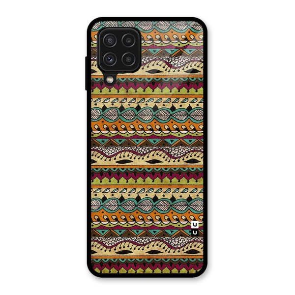 Bohemian Style Aztec Art Glass Back Case for Galaxy A22 4G
