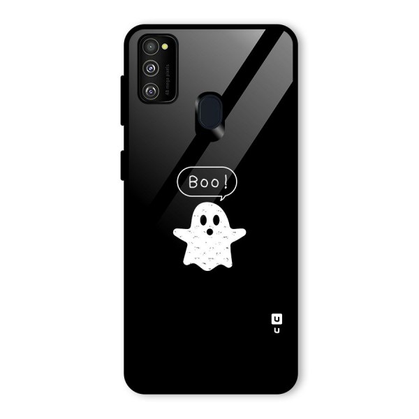 Boo Cute Ghost Glass Back Case for Galaxy M21