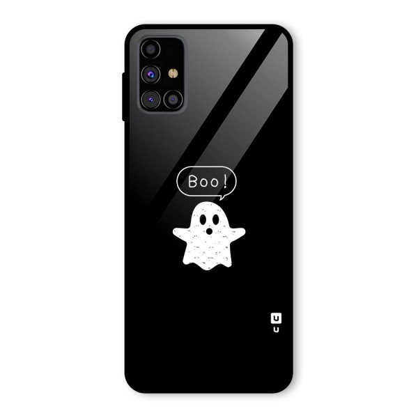 Boo Cute Ghost Glass Back Case for Galaxy M31s
