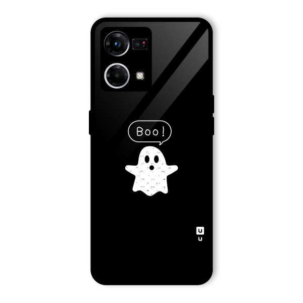 Boo Cute Ghost Glass Back Case for Oppo F21 Pro 4G
