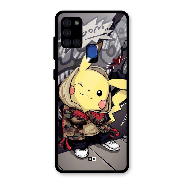 Boom Fun Glass Back Case for Galaxy A21s