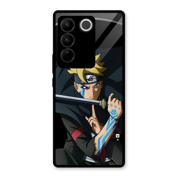 Boruto Uzumaki Stance Glass Back Case for Vivo V27