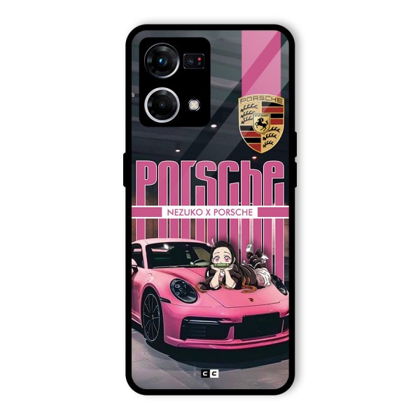 Bubble Race Car Glass Back Case for Oppo F21s Pro 4G