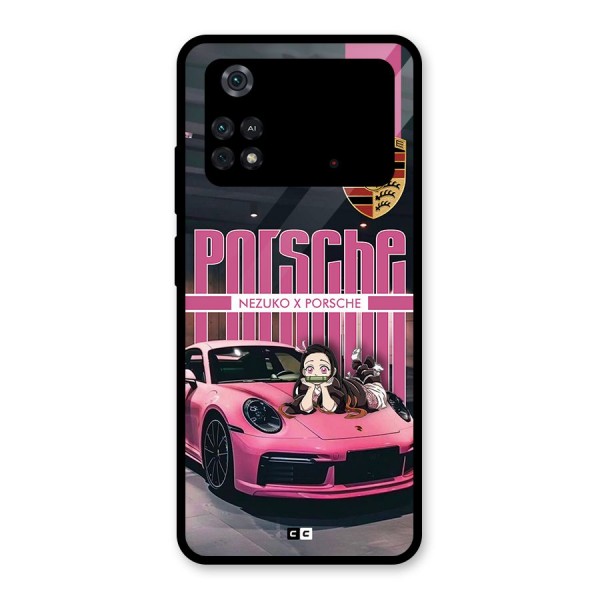 Bubble Race Car Glass Back Case for Poco M4 Pro 4G