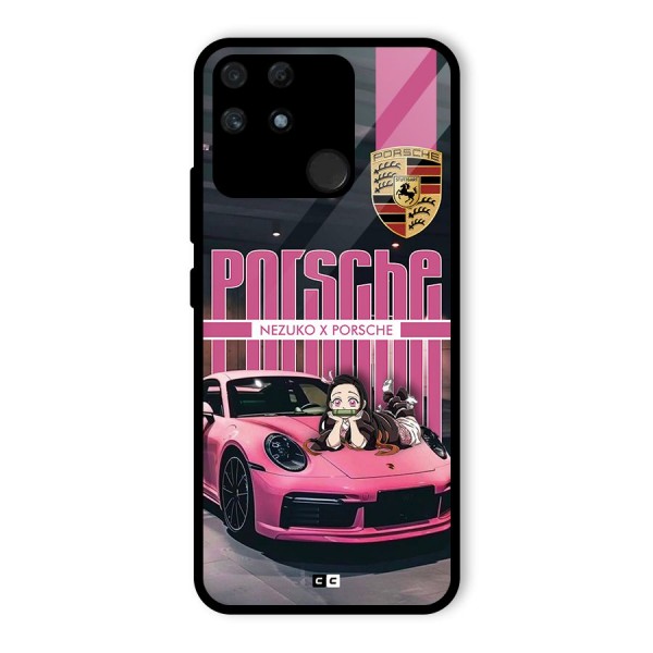 Bubble Race Car Glass Back Case for Realme Narzo 50A