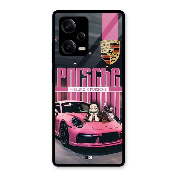 Bubble Race Car Glass Back Case for Redmi Note 12 Pro