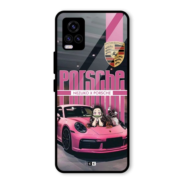 Bubble Race Car Glass Back Case for Vivo V20 2021