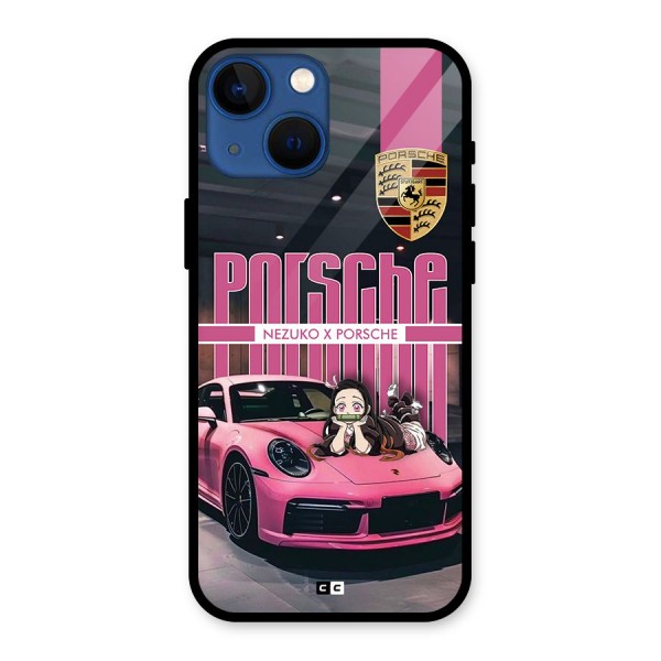 Bubble Race Car Glass Back Case for iPhone 13 Mini
