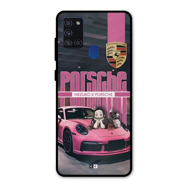 Bubble Race Car Metal Back Case for Galaxy A21s