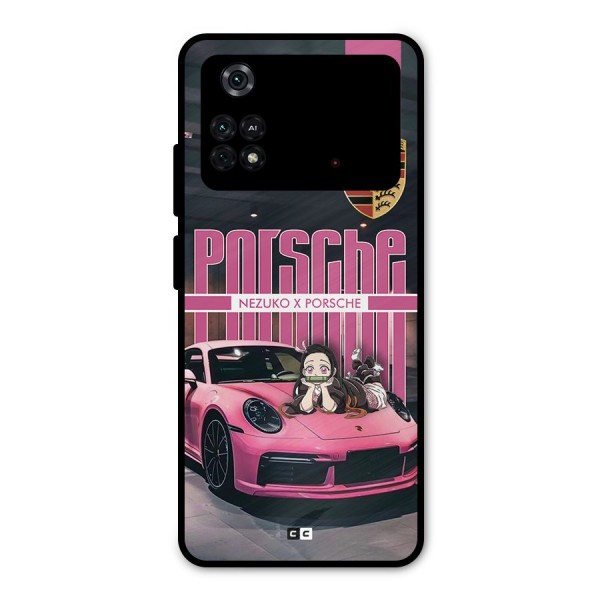 Bubble Race Car Metal Back Case for Poco M4 Pro 4G