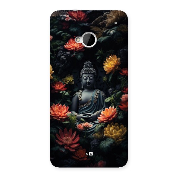 Buddha With Flower Back Case for One M7 (Single Sim)