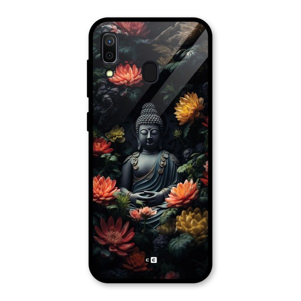Buddha With Flower Glass Back Case for Galaxy A30