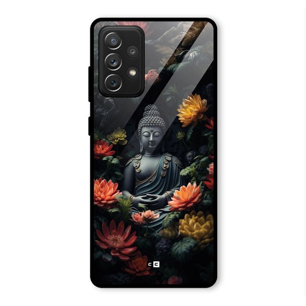 Buddha With Flower Glass Back Case for Galaxy A72