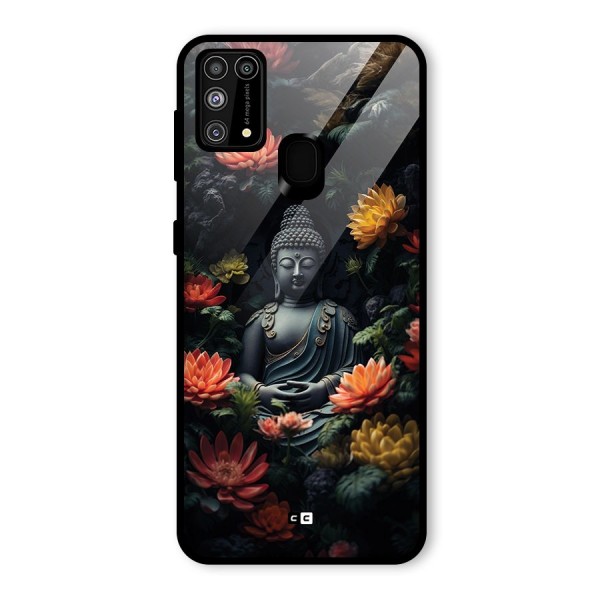 Buddha With Flower Glass Back Case for Galaxy F41