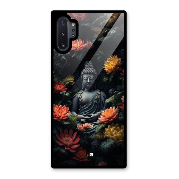 Buddha With Flower Glass Back Case for Galaxy Note 10 Plus