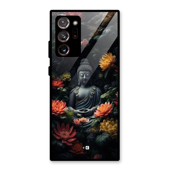 Buddha With Flower Glass Back Case for Galaxy Note 20 Ultra 5G