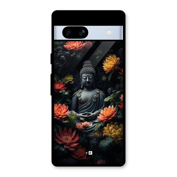 Buddha With Flower Glass Back Case for Google Pixel 7a