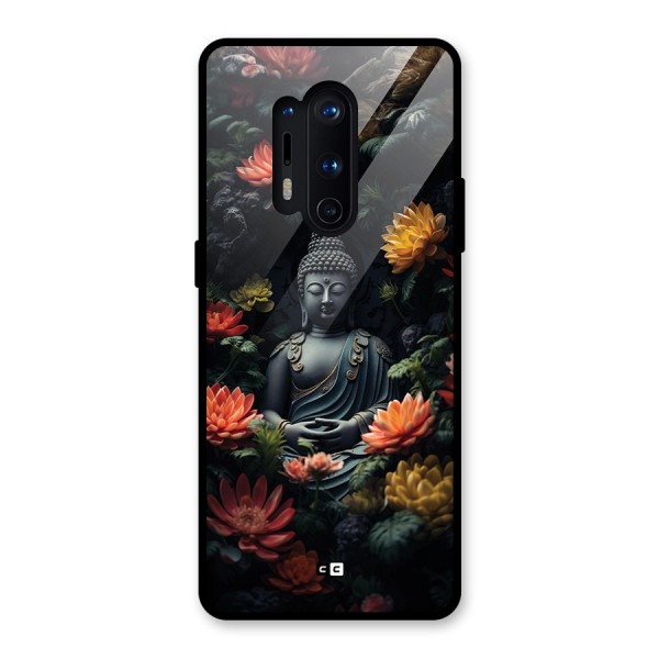 Buddha With Flower Glass Back Case for OnePlus 8 Pro