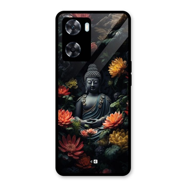 Buddha With Flower Glass Back Case for Oppo A77