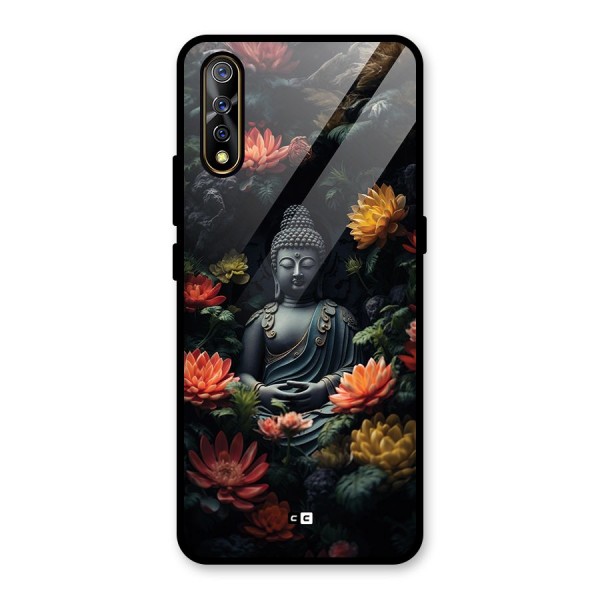 Buddha With Flower Glass Back Case for Vivo S1