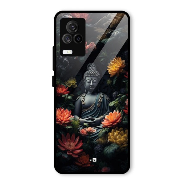 Buddha With Flower Glass Back Case for Vivo iQOO 7 Legend 5G