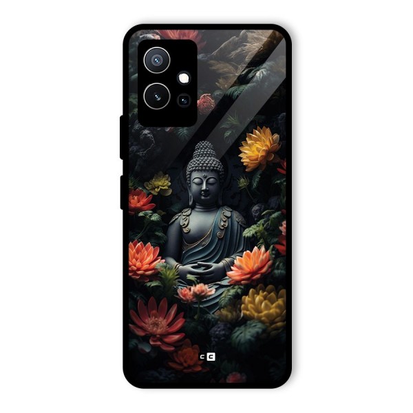 Buddha With Flower Glass Back Case for Vivo iQOO Z6