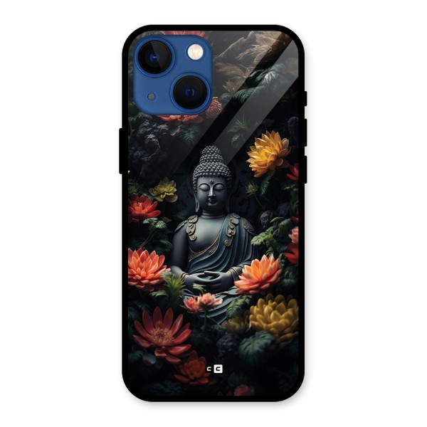 Buddha With Flower Glass Back Case for iPhone 13 Mini