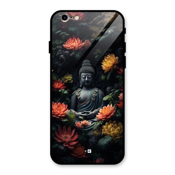 Buddha With Flower Glass Back Case for iPhone 6 6S