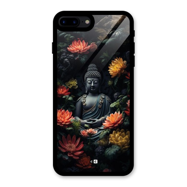 Buddha With Flower Glass Back Case for iPhone 7 Plus