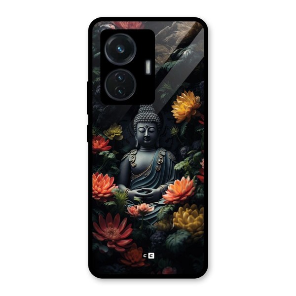 Buddha With Flower Glass Back Case for iQOO Z6 44W