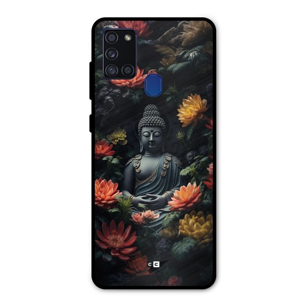 Buddha With Flower Metal Back Case for Galaxy A21s