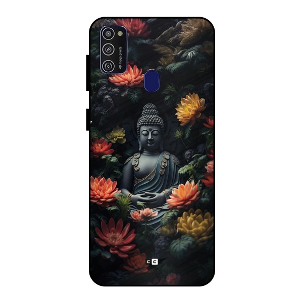 Buddha With Flower Metal Back Case for Galaxy M21