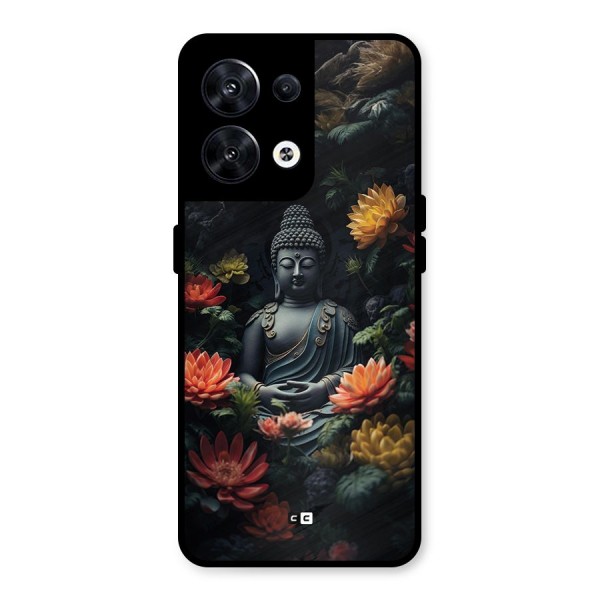 Buddha With Flower Metal Back Case for Oppo Reno8 5G