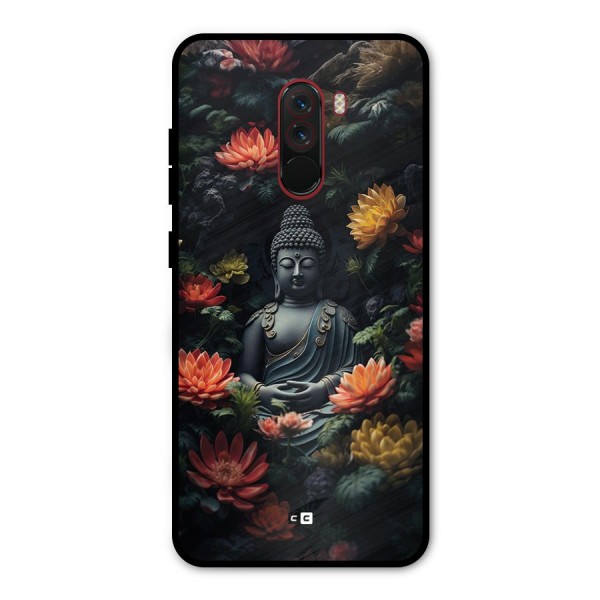 Buddha With Flower Metal Back Case for Poco F1
