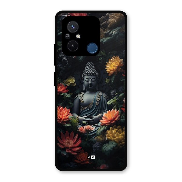 Buddha With Flower Metal Back Case for Redmi 12C