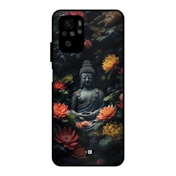 Buddha With Flower Metal Back Case for Redmi Note 10