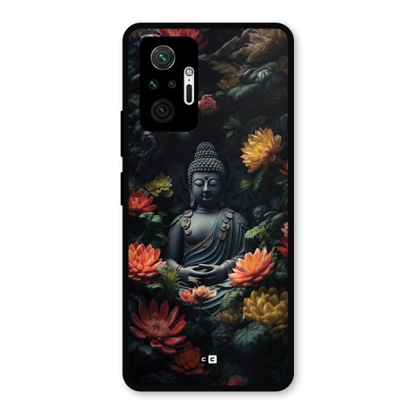 Buddha With Flower Metal Back Case for Redmi Note 10 Pro
