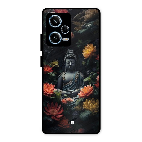 Buddha With Flower Metal Back Case for Redmi Note 12 Pro