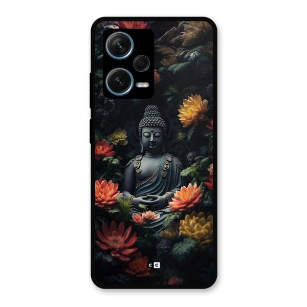 Buddha With Flower Metal Back Case for Redmi Note 12 Pro Plus 5G