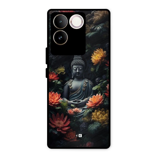 Buddha With Flower Metal Back Case for Vivo T2 Pro