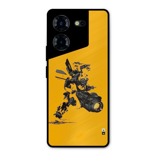 Bumblebee Metal Back Case for Tecno Pova 5 Pro 5G