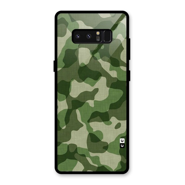 Camouflage Pattern Art Glass Back Case for Galaxy Note 8