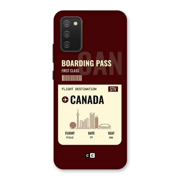 Canada Boarding Pass Back Case for Galaxy M02s