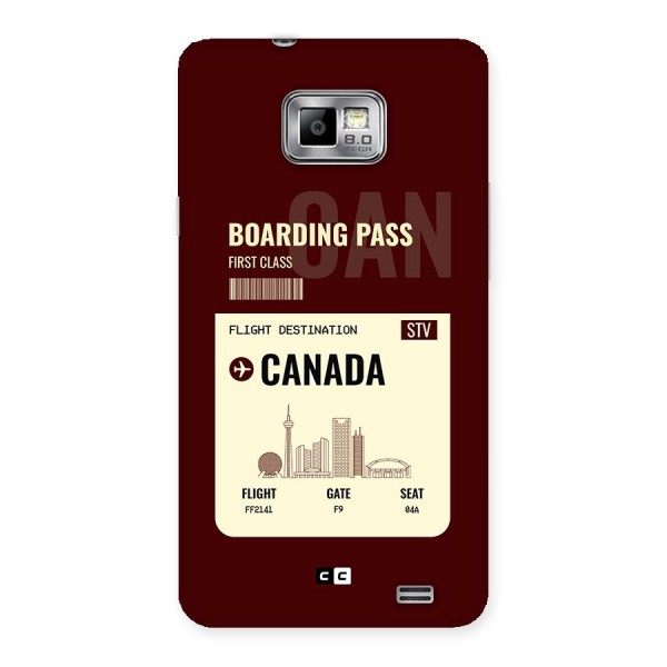 Canada Boarding Pass Back Case for Galaxy S2