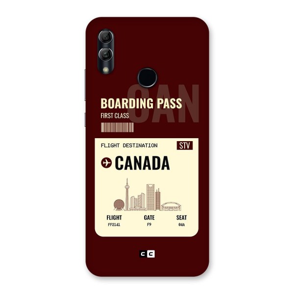 Canada Boarding Pass Back Case for Honor 10 Lite