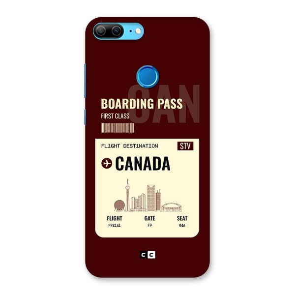 Canada Boarding Pass Back Case for Honor 9 Lite