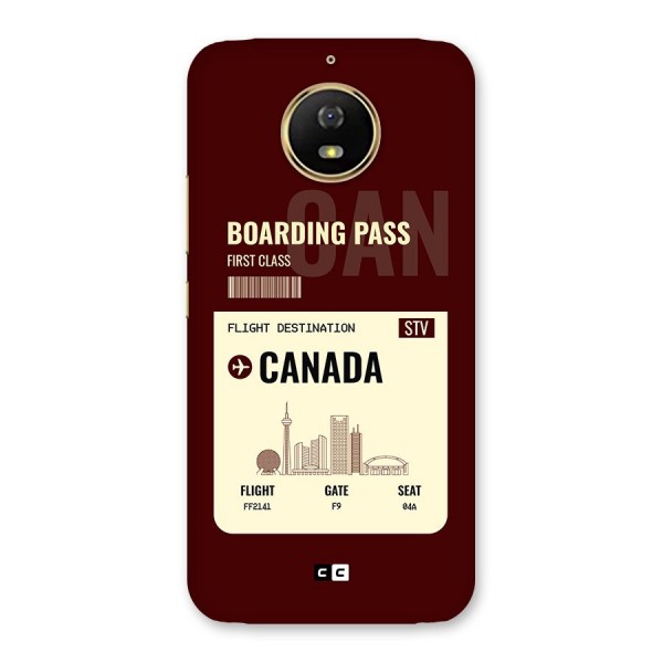 Canada Boarding Pass Back Case for Moto G5s