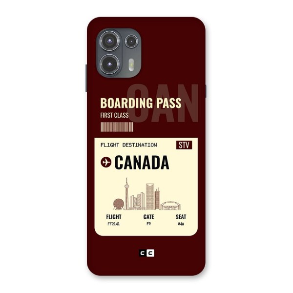 Canada Boarding Pass Back Case for Motorola Edge 20 Fusion